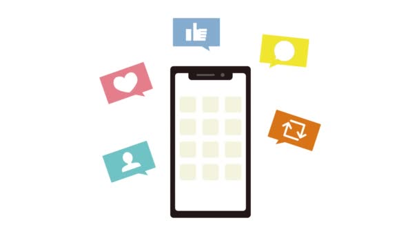 Smartfon Telefonem Komórkowym Ilustracja Wektora — Wideo stockowe