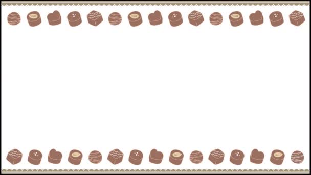 在白色背景上的许多不同种类的巧克力 — 图库视频影像