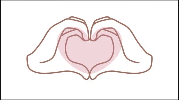 Hand Drawn Heart Icon Outline Symbol Love Vector Illustration Isolated — Video Stock
