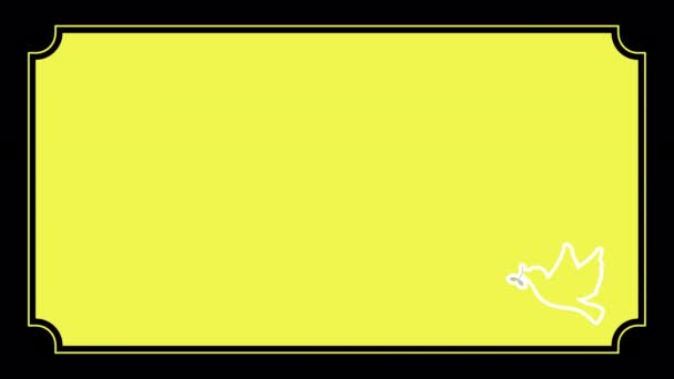 这是一个卡片风格的背景动画视频 是一只嘴里衔着一片欢快叶子的小鸟的画面 — 图库视频影像