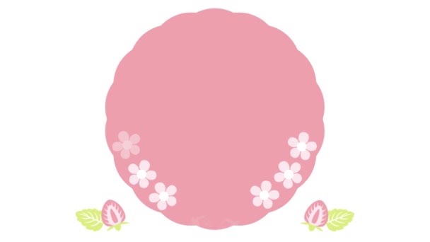 Strawberry Flower Fruit Frame Animation Video Loopable — Stok Video