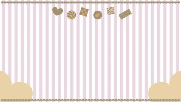 Abstract Background Decorative Stripes Hearts Vector Illustration Chocolate — 图库视频影像