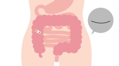 vector illustration of cartoon man in love with smoke on white background.Animated video of bowel examination with capsule camera