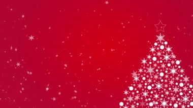 red background with snowflakes. christmas concept. 3d rendering