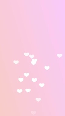 Vertical background illustration animation video of a heart floating on a pretty gradient background.Loopable