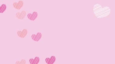 Animated decoration video with fluffy flying hearts.Loopable