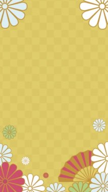 This is an animated video of a gorgeous Japanese pattern background with confetti dancing in the air.