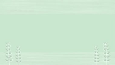 Framed background animation video of soft hand-drawn lines and swaying green objects.Loopable
