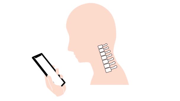 一套现代 最小设计的矢量图标 脖子酸痛的动画视频 — 图库视频影像