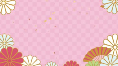 This is a vertical animation with a gorgeous Japanese pattern background. Loopable