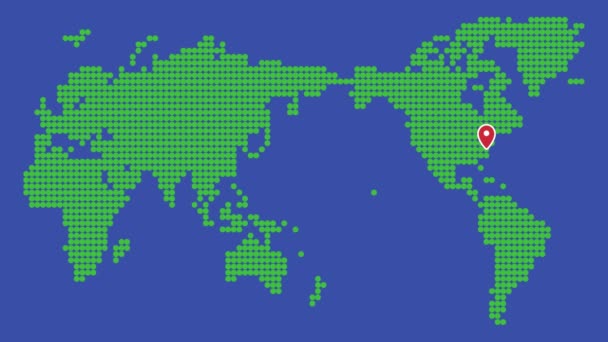 Ilustración Del Vector Del Mapa Mundial — Vídeo de stock