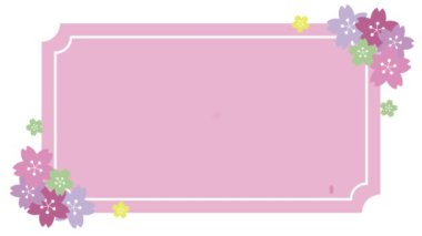 Elegant antique style cherry blossom frame animated video.Loopable