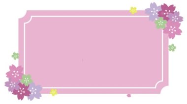Elegant antique style cherry blossom frame animated video.Loopable
