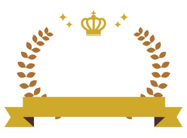 Bu taçlandırılmış defne sembolünün bir çizimi..