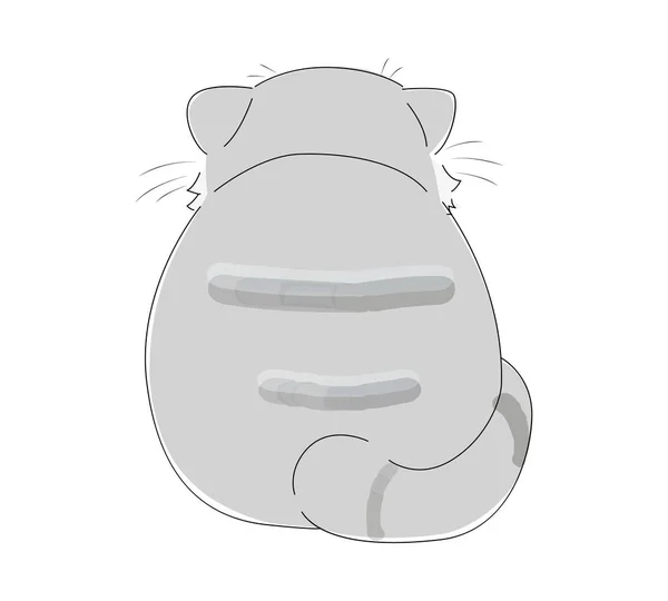 Мануальна Кішка Заднім Закругленим Силуетом — стоковий вектор
