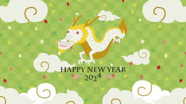 Este Video Animado Del Año Del Dragón Celebrando Año Nuevo — Vídeo de stock