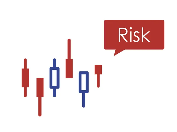Діаграма Свічників Ілюстрація Ризиків Торгівлі Акціями — стоковий вектор