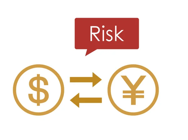 Devizaárfolyam Kockázat Illusztrációja — Stock Vector