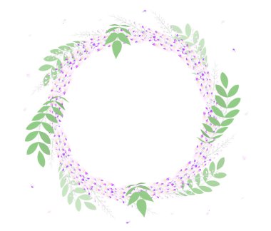 Bu bir salkımçiçeği çemberinin çerçeve çizimi..