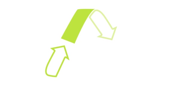 Seta Triangular Move Redor Para Formar Marca Reciclagem — Vídeo de Stock