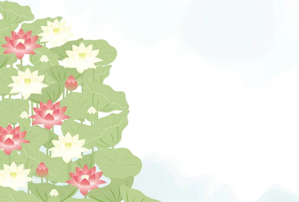 Dit Een Achtergrond Illustratie Van Een Lotus Bloeien — Stockvector