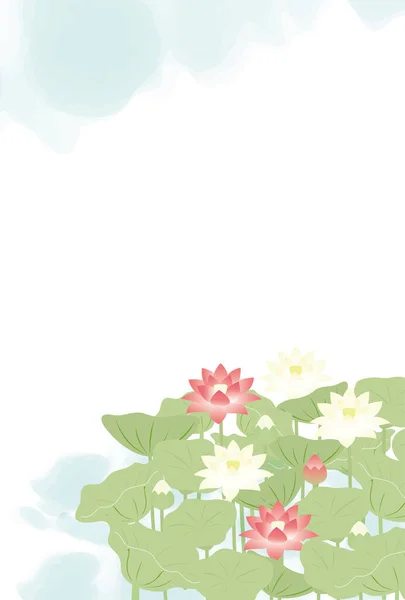 Bir Nilüfer Çiçeğinin Arka Plan Çizimi — Stok Vektör