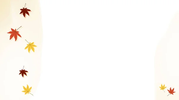 Акварельный Стиль Фона Иллюстрации Рамки Опавших Листьев Мотивом Осенних Листьев — стоковый вектор