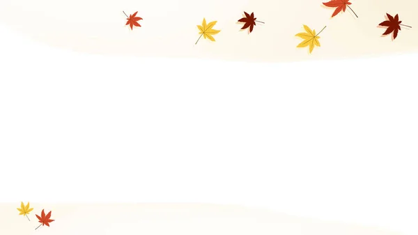 Акварельный Стиль Фона Иллюстрации Рамки Опавших Листьев Мотивом Осенних Листьев — стоковый вектор