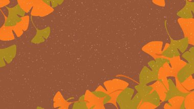 Bu sonbaharda düşen bir ginkgo yaprağının arkaplan çizimi..