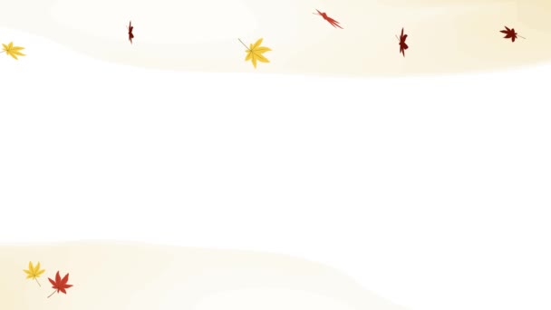 Акварель Стиль Фона Иллюстрации Кадровая Анимация Анимация Падающими Листьями Танцы — стоковое видео