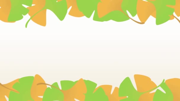 Jest Animowany Tło Ilustracja Ramka Animacja Wideo Spadającego Ginkgo Liść — Wideo stockowe