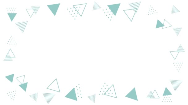Анимированное Видео Фоновым Кадром Котором Случайным Образом Расположены Вращаются Треугольники — стоковое видео