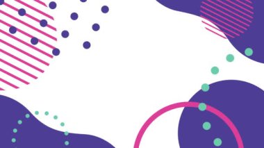 Rastgele yerleştirilmiş ve döndürülmüş dairelerle soyut arkaplan çerçevesi canlandırılmış video. Döndürülebilir