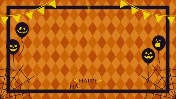 Щасливий Хеллоуїн Зображення Фонова Рамка Ілюстрація Відео Loopable — стокове відео