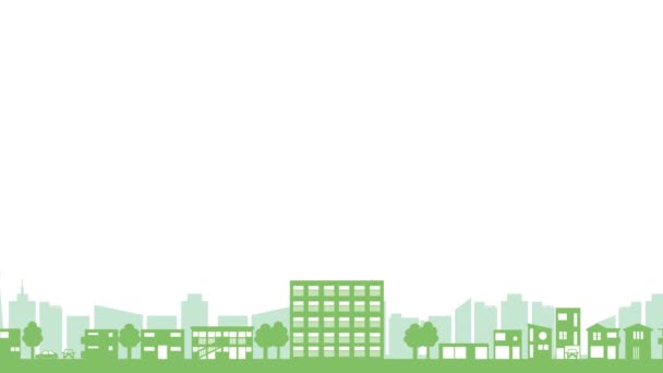 Detta Animerad Video Illustration Stadsbild Som Skildrar Urban Bostadsområde Loopable — Stockvideo