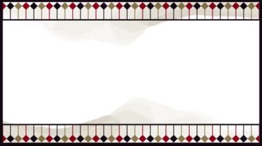 Japon stili çerçeve canlandırma canlandırma videosu dama tahtası motifli. Döngüsel