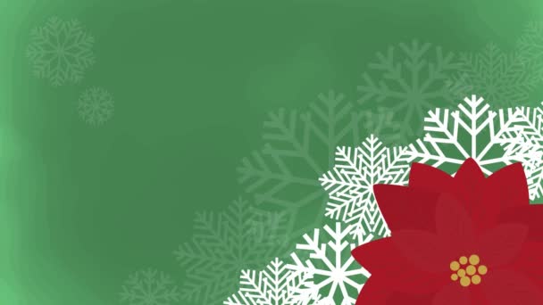 Animiertes Hintergrundbild Illustrationsvideo Mit Weihnachtssternen Und Schneeflocken — Stockvideo
