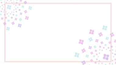 Geometrik desende düzenlenmiş suluboya çiçeklerin döndürme arkaplan çerçeve animasyon videosu. / Döndürülebilir