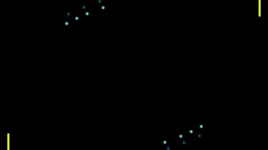 Çerçevenin kenarlarında daireler ve çizgiler olan bir arkaplan çerçevesinin canlandırılmış videosu.