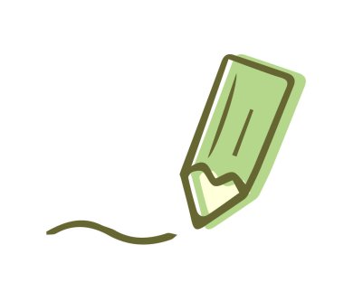 Bir iz ve kalemin el çizimi simgesi.