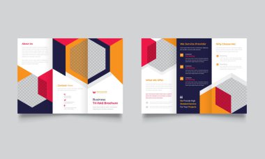Broşür tasarımı, broşür şablonu, yaratıcı üç katlı, eğilim broşürü.