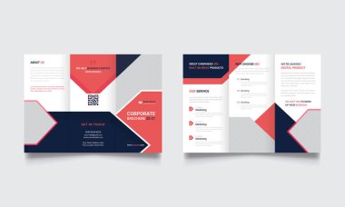Broşür tasarımı, broşür şablonu, yaratıcı üç katlı, eğilim broşürü.