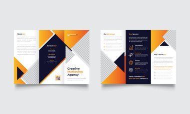 Broşür tasarımı, broşür şablonu, yaratıcı üç katlı, eğilim broşürü.