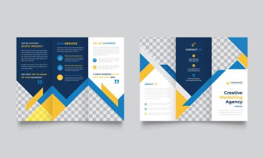 Broşür tasarımı, broşür şablonu, yaratıcı üç katlı, eğilim broşürü.