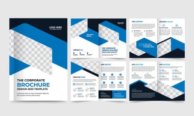 modern blue brochure pages template, Business Brochure Design