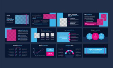 Business slide presentation Vector Template
