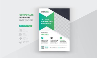 Modern blue and green design template for poster flyer brochure cover leaflet. design layout with triangle graphic elements and space for a Vector background.