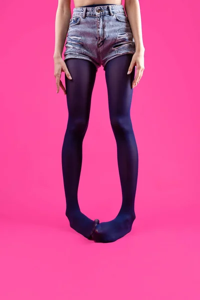 Fit Beautiful Legs Sexy Pantyhose Woman Hosiery Focus Legs — Photo
