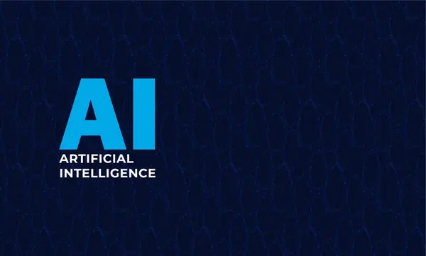 Yapay zeka logosu veya simgesi. Yapay Zeka 'nın soyut teknolojik kavramsal geçmişi. Yapay zeka arka planı veya sancak. Vektör illüstrasyonu EPS10.