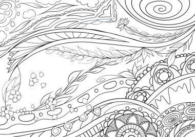   Bitkiler ve doğa hakkında stres önleme sayfası. 